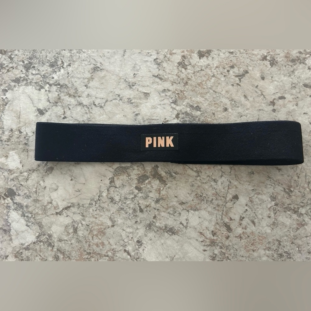 VS PINK Athletic headband Black Rose Gold Logo
